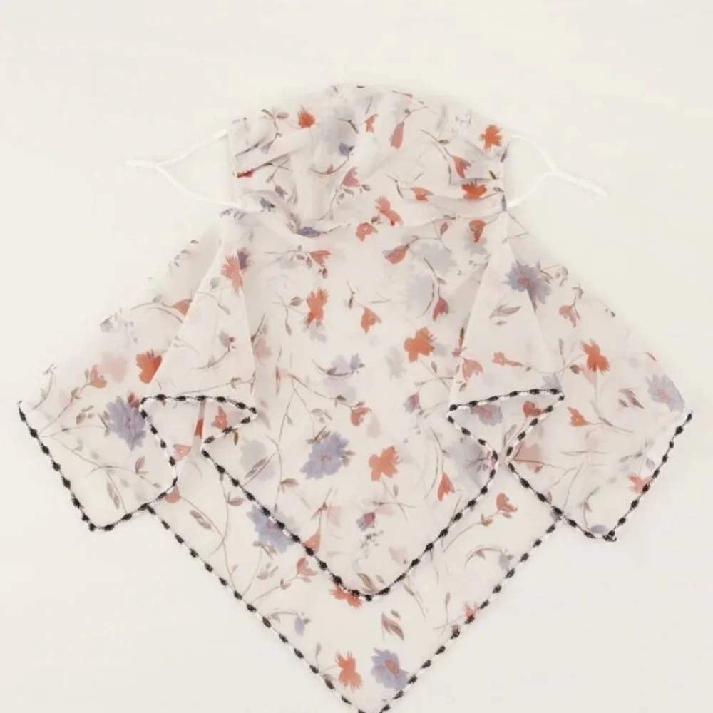 Floral Face Mask & Scarf Adjustable Ear Strips 4 A Comfortable Fit 100% Chiffon